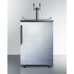 Summit 24" Wide Kegerator Freestanding Beer Dispenser with 1 Half-Barrel Capacity, Digital Thermostat, Automatic Defrost, Dual Tap Kit - SBC635MDPLTWIN