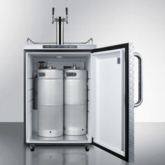 Summit 24" Wide Outdoor Kegerator with 1 Half-Barrel Capacity, Digital Thermostat, Automatic Defrost, Dual Tap Kit - SBC635MOS