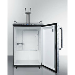 Summit 24" Wide Kegerator Freestanding Beer Dispenser with 1 Half-Barrel Capacity, Digital Thermostat, Automatic Defrost, Dual Tap Kit - SBC635MDPLTWIN