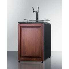 Summit 24" Wide Beer Dispenser with 1 Half-Barrel Capacity, Digital Thermostat, Automatic Defrost, Dual Tap Kit, Built-In Kegerator (Panel Not Included) - SBC635MBI