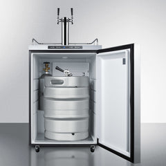 Summit 24" Wide Outdoor Kegerator with 1 Half-Barrel Capacity, Digital Thermostat, Automatic Defrost, Dual Tap Kit - SBC635MOS