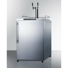 Summit 24" Wide Outdoor Kegerator with 1 Half-Barrel Capacity, Digital Thermostat, Automatic Defrost, Dual Tap Kit - SBC635MOS