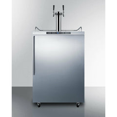 Summit 24" Wide Outdoor Kegerator with 1 Half-Barrel Capacity, Digital Thermostat, Automatic Defrost, Dual Tap Kit - SBC635MOS