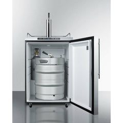 Summit 24" Wide Outdoor Kegerator  Beer Dispenser with 1 Half-Barrel Capacity, Digital Thermostat, Automatic Defrost - SBC635MOS