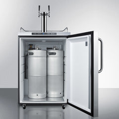 Summit 24" Wide Outdoor Kegerator with 1 Half-Barrel Capacity, Digital Thermostat, Automatic Defrost, Dual Tap Kit - SBC635MOSTWIN