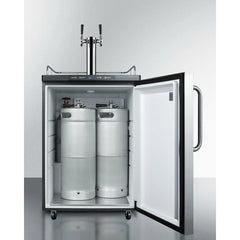 Summit 24" Beer Dispenser, Auto Defrost with Dual Tap System Wide Built-In Kegerator - SBC635MBI7