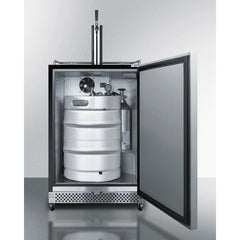 Summit 24" Wide Built-In Outdoor Kegerator with 6.04 cu. ft. Capacity, Commercially Approved, Weatherproof Design, Complete Tap Kit, Digital Thermostat - SBC696OS