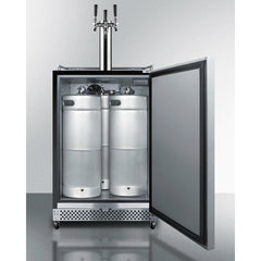 Summit 24" Wide Built-In Outdoor Kegerator with 6.04 cu. ft. Capacity, Commercially Approved, Weatherproof Design, Complete Tap Kit, Digital Thermostat - SBC696OS