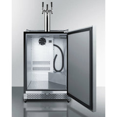Summit 24" Wide Built-In Outdoor Kegerator with 6.04 cu. ft. Capacity, Commercially Approved, Weatherproof Design, Complete Tap Kit, Digital Thermostat - SBC696OS
