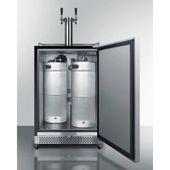 Summit 24" Wide Built-In Outdoor Kegerator with 6.04 cu. ft. Capacity, Commercially Approved, Weatherproof Design, Complete Tap Kit, Digital Thermostat - SBC696OS