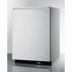 Summit 24" Wide Built-In All-Freezer With Icemaker, Adjustable Chrome Shelves, Door/Temperature Alarms, Temperature Memory Function, Recessed LED Light - SCFF53BXCSS