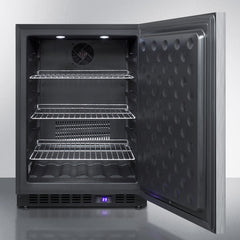 Summit 24" Wide Built-In All-Freezer with High-Temperature Alarm, Adjustable Chrome Shelves, Temperature Memory Function, Frost-Free, Open Door Alarm, Built-In Capable, Professional Handle, Fingerprint Resistant -  SCFF53BX