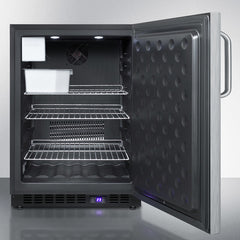 Summit 24" Wide Outdoor All-Freezer With Icemaker (Panel Not Included) with 4.72 cu.ft. Capacity, Right Hinge, Frost Free Defrost, Ice Maker, Digital Thermostat, Factory Installed Lock - SPFF51OS