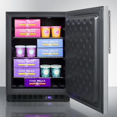 Summit 24" Wide Built-In All-Freezer with Adjustable Chrome Shelves, Door/Temperature Alarms, Temperature Memory Function - SCFF53BXCSS