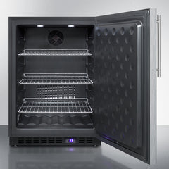 Summit 24" Wide Built-In All-Freezer with Adjustable Chrome Shelves, Door/Temperature Alarms, Temperature Memory Function - SCFF53BXCSS