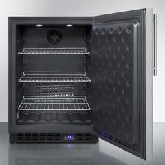 Summit 24" Wide Built-In All-Freezer with High-Temperature Alarm, Adjustable Chrome Shelves, Temperature Memory Function, Frost-Free, Open Door Alarm, Built-In Capable, Professional Handle, Fingerprint Resistant -  SCFF53BX