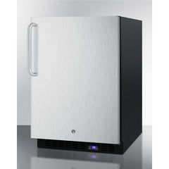Summit 24" Wide Outdoor All-Freezer With Icemaker with 4.72 cu.ft. Capacity, Right Hinge, Frost Free Defrost, Ice Maker, Digital Thermostat, Factory Installed Lock - SPFF51OSSS