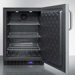 Summit 24" Wide Outdoor All-Freezer with 4.72 cu.ft. Capacity, Right Hinge, Frost Free Defrost, Digital Thermostat, Factory Installed Lock, CFC Free - SPFF51OSSS