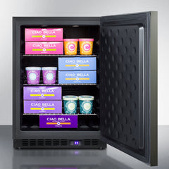 Summit 24" Wide Built-In All-Freezer with High-Temperature Alarm, Adjustable Chrome Shelves, Temperature Memory Function, Frost-Free, Open Door Alarm, Built-In Capable, Professional Handle, Fingerprint Resistant -  SCFF53BX