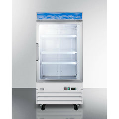Summit 27" Wide Upright All-Freezer with 9 cu. ft. Capacity, Digital Thermostat, Self-Closing Door, Casters, Professional Handle - SCFU1211