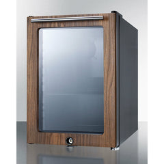 Summit 14" Compact Glass Door Beverage Center With Wood Trim - SCR114LWP1