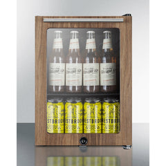 Summit 14" Compact Glass Door Beverage Center With Wood Trim - SCR114LWP1