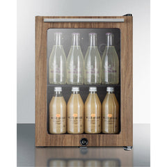 Summit 14" Compact Glass Door Beverage Center With Wood Trim - SCR114LWP1