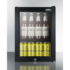 Summit 14" Compact Beverage Center with 0.85 Cu. Ft. (24L) Capacity, Double Pane Glass Door - SCR114L