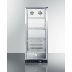 Summit 24" Wide Beverage Center with Adjustable Chrome Shelves, Automatic Defrost, Door Alarm, Recessed LED Lighting - SCR1156