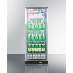 Summit 24" Wide Beverage Center with Adjustable Chrome Shelves, Automatic Defrost, Door Alarm, Recessed LED Lighting - SCR1156