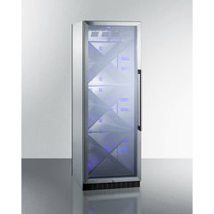 Summit 24" Wide Single Zone Commercial Wine Cellar with 12.6 Cu. Ft. Capacity, Diamond Style Wine Racks, Double-Pane Tempered Glass Door - SCR1401