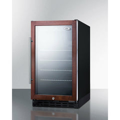 Summit 18" Wide Built-In Beverage Center, ADA Compliant with 2.7 Cu. Ft. Capacity, Adjustable Chrome Shelves, Tempered Glass Door, LED Lighting - SCR1841B