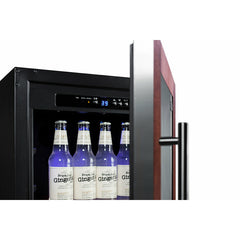 Summit 18" Wide Built-In Beverage Center, ADA Compliant with 2.7 Cu. Ft. Capacity, Adjustable Chrome Shelves, Tempered Glass Door, LED Lighting - SCR1841B