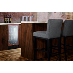 Summit 18" Wide Built-In Beverage Center (Panel Not Included) with 2.7 Cu. Ft. Capacity, Adjustable Chrome Shelves, Tempered Glass Door, LED Lighting, Digital Thermostat - SCR1841B