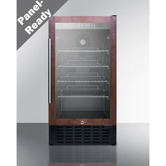 Summit 18" Wide Built-In Beverage Center (Panel Not Included) with 2.7 Cu. Ft. Capacity, Adjustable Chrome Shelves, Tempered Glass Door, LED Lighting, Digital Thermostat - SCR1841B