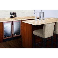 Summit 18" Wide Built-In Beverage Center (Panel Not Included) with 2.7 Cu. Ft. Capacity, Adjustable Chrome Shelves, Tempered Glass Door, LED Lighting, Digital Thermostat - SCR1841B