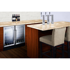 Summit 18" Wide Built-In Beverage Center (Panel Not Included) with 2.7 Cu. Ft. Capacity, Adjustable Chrome Shelves, Tempered Glass Door, LED Lighting, Digital Thermostat - SCR1841B