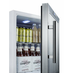 Summit 17" Compact Beverage Center with 1.7 cu. ft. Capacity Lock, 2 Shelves , LED Lighting, Factory Installed Lock, CFC Free, Commercially Approved - SCR215L