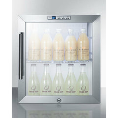 Summit 17" Compact Beverage Center with 1.7 cu. ft. Capacity Lock, 2 Shelves , LED Lighting, Factory Installed Lock, CFC Free, Commercially Approved - SCR215L