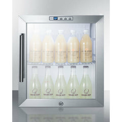 Summit 17" Compact Beverage Center with 1.7 cu. ft. Capacity Lock, 2 Shelves , LED Lighting, Factory Installed Lock, CFC Free, Commercially Approved - SCR215L