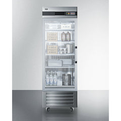 Summit 28" Reach-In Refrigerator with 23 cu. ft. Capacity, Automatic Defrost with Adjustable Cycle Defrost, Temperature Alarm, Open Door Alarm, Microprocessor Control Panel - SCR23SSG