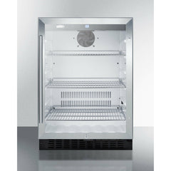 Summit 24" Wide Built-In Beverage Center with Glass Door, 3 Adjustable Chrome Shelves, Automatic Defrost, Digital Thermostat - SCR2464