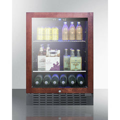 Summit 24" Wide Built-In Beverage Cooler with 4.2 Cu. Ft. Capacity, Adjustable Shelves, Lock, Double Pane Tempered Glass Door - SCR2466B