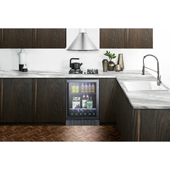 Summit 24" Wide Built-In Beverage Cooler with 4.2 Cu. Ft. Capacity, Adjustable Shelves, Lock, Double Pane Tempered Glass Door - SCR2466B
