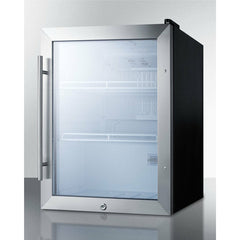 Summit 19" Compact Beverage Center with 2.1 Cu. Ft. Capacity, Double Pane Tempered Glass Door, Stainless Steel Trim, Adjustable Shelves - SCR314L