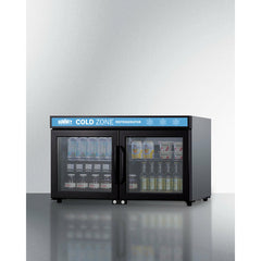 Summit 36" Wide Back Bar Beverage Center, Shallow Depth with 3.2 Cu. Ft. Capacity, Exterior LED Panel, Removable Shelves, Self-Closing Doors - SCR3502DLL