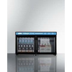 Summit 36" Wide Back Bar Beverage Center, Shallow Depth with 3.2 Cu. Ft. Capacity, Exterior LED Panel, Removable Shelves, Self-Closing Doors - SCR3502DLL