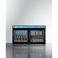 Summit 36" Wide Back Bar Beverage Center, Shallow Depth with 3.2 Cu. Ft. Capacity, Exterior LED Panel, Removable Shelves, Self-Closing Doors - SCR3502DLL
