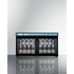 Summit 36" Wide Back Bar Beverage Center, Shallow Depth with 3.2 Cu. Ft. Capacity, Exterior LED Panel, Removable Shelves, Self-Closing Doors - SCR3502DLL