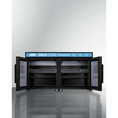 Summit 36" Wide Back Bar Beverage Center, Shallow Depth with 3.2 Cu. Ft. Capacity, Exterior LED Panel, Removable Shelves, Self-Closing Doors - SCR3502DLL